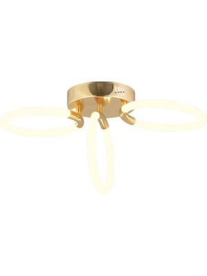 Apliqa Honos 3'lü Gold 40 Watt Ledli Modern Koridor, Yatak Odası Salon Plafonyer LED Avize