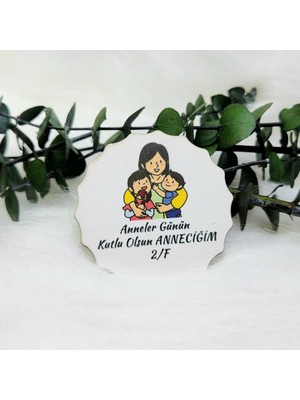 Hayaller Dükkanı 30 Adet Anneler Günü Hediyelik Ahşap Magnet
