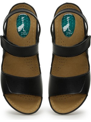 Polaris 162567.Z3FX Siyah Kadın Comfort Sandalet