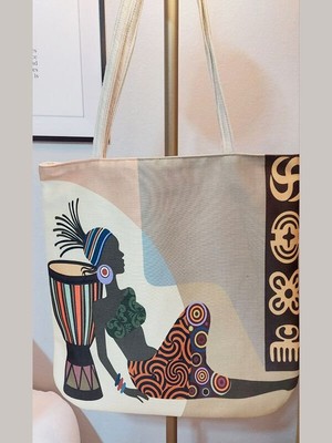 Körfez Kırlent African Baskılı Kumaş Heybe Çanta