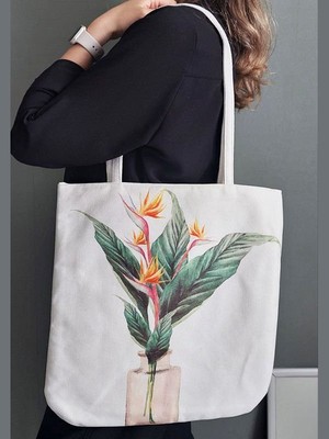 Körfez Kırlent Ilkbahar Yaz Desenli Kumaş Heybe Çanta