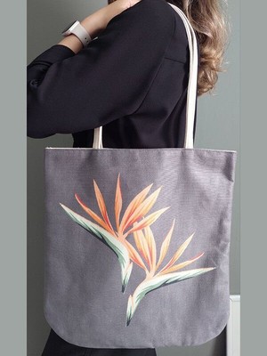 Körfez Kırlent Ilkbahar Yaz Desenli Kumaş Heybe Çanta