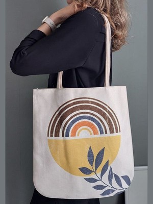 Körfez Kırlent Ilkbahar Yaz Desenli Kumaş Heybe Çanta