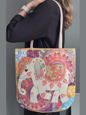 Körfez Kırlent Ilkbahar Yaz Desenli Kumaş Heybe Çanta