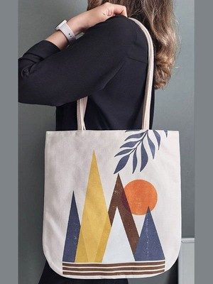 Körfez Kırlent Ilkbahar Yaz Desenli Kumaş Heybe Çanta