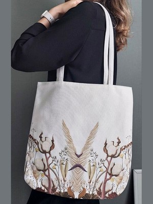 Körfez Kırlent Ilkbahar Yaz Desenli Kumaş Heybe Çanta