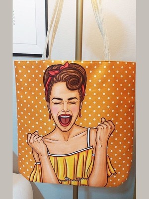 Körfez Kırlent Popart Baskılı Kumaş Heybe Çanta