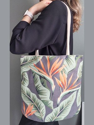 Körfez Kırlent Ilkbahar Yaz Desenli Kumaş Heybe Çanta