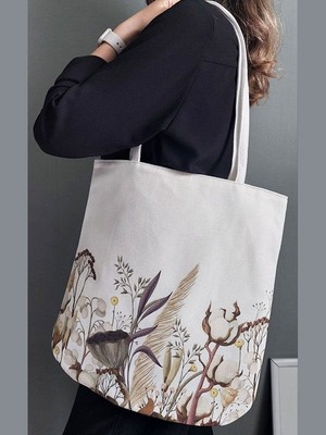 Körfez Kırlent Ilkbahar Yaz Desenli Kumaş Heybe Çanta