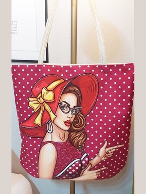 Körfez Kırlent Popart Baskılı Kumaş Heybe Çanta