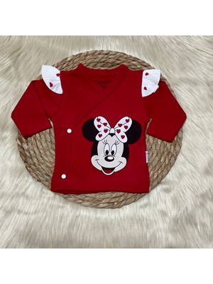 Almini Yeni Sezon 5 Parça Kalpli Micky Minnie Mouse Yenidoğan Hastane Çıkış Zıbın Seti