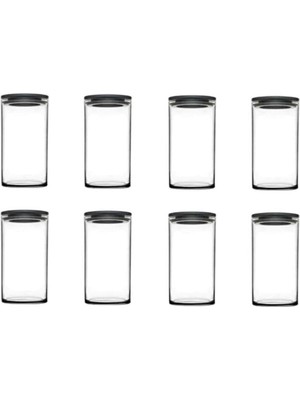 Paşabahçe 43736 Vakumlu Cam Kavanoz - Cam Erzak Saklama Kabı 8 Li Gri