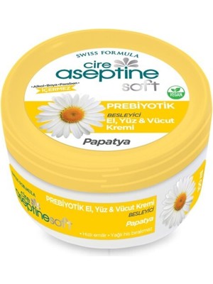 Cire Aseptine Soft Papatya 100 ml Nemlendirici Bakım Kremi Vegan İçerik ile Hızla Emilir