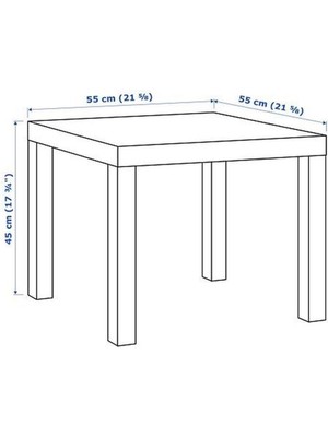 IKEA Lack Yan Sehpa Mobilya - Venge Renk - 55X55 cm