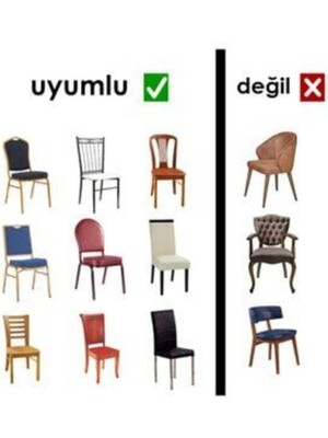 Elgeyar Bej Çizgi Desenli Kadife Sandalye Örtüsü (6 Adet)