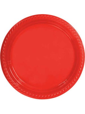 Büyüteç Kına Plastik Yuvarlak Kırmızı Tabak 22 cm Tabak Plastik Yuvarlak 22 cm