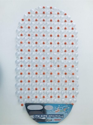 Cimide Pvc Banyo Paspası Duş, Küvet, Duşakabin Önü Kabarcıklı Şeffaf Kaymaz Vakumlu Paspas 65X35CM