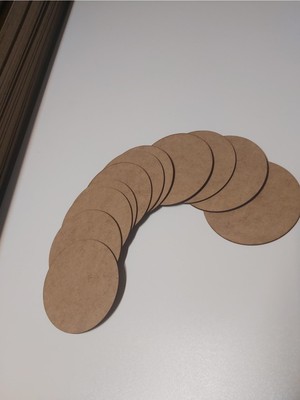 EC Shop Sözen Home Design Supla Levha 10 Adet 3 mm Ham Mdf 8 cm Çap Yuvarlak Bardak Altı