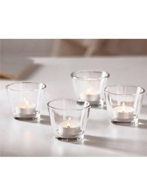 IKEA Tealight Cam Mumluk 4lü Galej