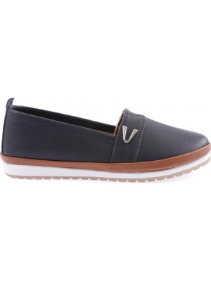 DGN 805-D-22Y Kadin Düz Yan V Toka Comfort Ayakkabi