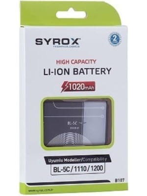 Syrox BL-5C/1110/1200 Batarya - SYX-B107