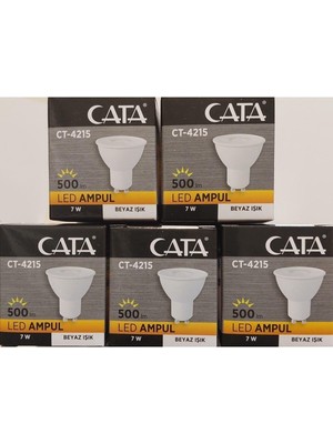 Cata CT-4215 5 Adet Beyaz 7W LED Ampul (GU10) (Beyaz)