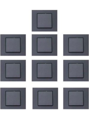 Ovivo Grano Füme Anahtar 10'lu Paket Çerçeve Dahil Ovivo Füme Anahtar 10'lu