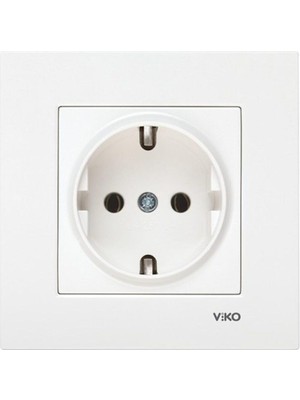 Viko Karre Beyaz Topraklı Priz Aksesuar Estetik Tasarım ile Güvenli Elektrik Bağlantısı