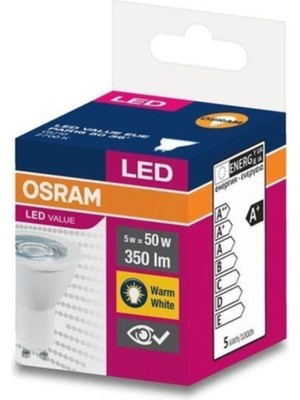 Osram LED Value 5W(50W) PAR16 LED Spot Ampul Sarı (12 Adet) - GU10 Duy