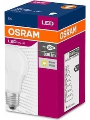 Osram LED Value 8,5W/2700K 806LM E27 (10 Adet)