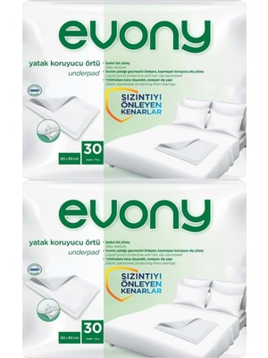Evony Hasta Yatak Koruyucu 60*90CM 60 Adet (2pk*30) (Kaymaz Özellikli)