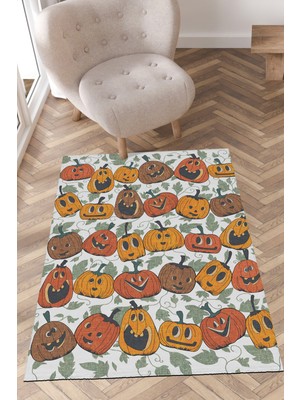 Rugs Modern Mira 898 Halloween Cadılar Bayramı Temalı Balkabağı Figürlü Halı