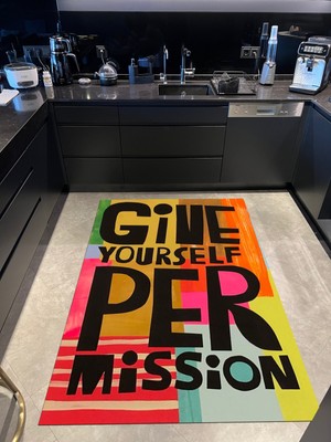 Rugs Modern mira 1169 Give Yourself Çok Renkli Yazılı Dokuma Taban Halı