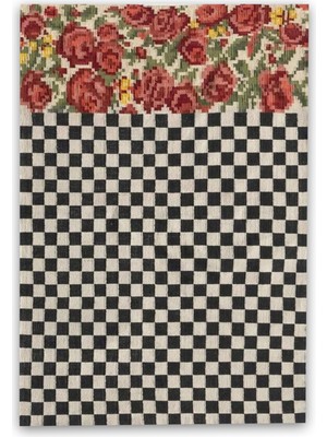 Rugs Modern mira 1210 Dama ve Kırmızı Güller Temalı Baskılı Dokuma Taban Halı