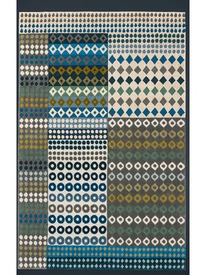 Rugs Modern mira 1199 Yeşil Turkuaz Geometrik Soyut Desenli  Baskılı Halı