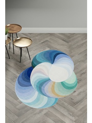 Rugs Modern Mira 1192 Mavi ve Tonları Soyut Oval Halı