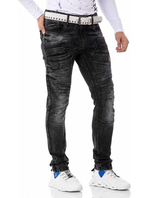 Cipo & Baxx CD491 Siyah Biker Fashion Erkek Jeans