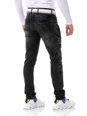 Cipo & Baxx CD491 Siyah Biker Fashion Erkek Jeans