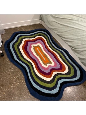 Rugs Modern Mira 1184 Renkli Soyut Desenli Asimetrik   Dokuma Taban  Halı