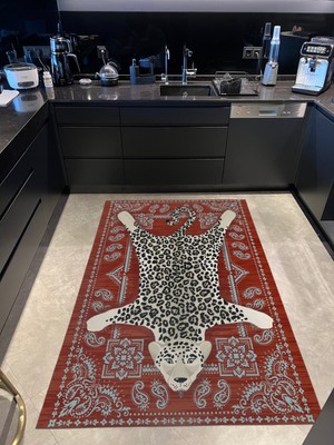 Rugs Modern mira 1167 Kırmızı Otantik Etnik Leopar Vintage Temalı Dokuma Taban Halı