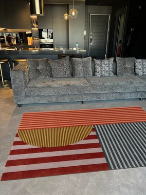 Rugs Modern mira 1107 Geometrik Avrupa Stili Çok Renkli  Dokuma Taban Halı