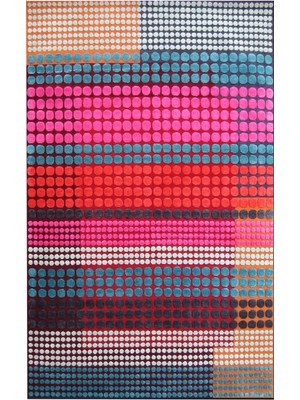 Rugs Modern mira 1202 Fuşya Çok Renkli Soyut Desenli Baskılı Halı