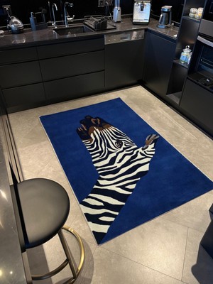 Rugs Modern mira  1098 Lacivert Zebra Figürlü Dokuma Taban Halı