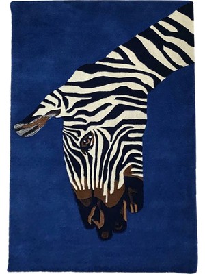 Rugs Modern mira  1098 Lacivert Zebra Figürlü Dokuma Taban Halı