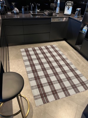 Rugs Modern mira  1078 Bej ve Kahverengi Ekose Temalı Dokuma Taban Halı