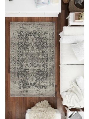 Rugs Modern Mira Vintage 2116 Gri Bej Otantik Dokuma Taban Halı