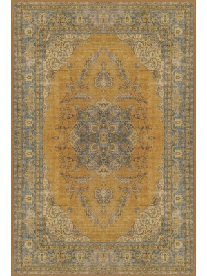 Rugs Modern Mira Ar 2101  Vintage Dekoratif Hardal Gri Halı 77X150