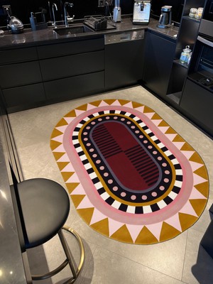 Rugs Modern mira 1118 Oval Geometrik Desenli Çok Renkli  Dokuma Taban Halı