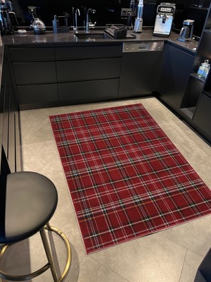 Rugs Modern mira  1077 Kırmızı Ekose  Temalı Dokuma Taban Halı