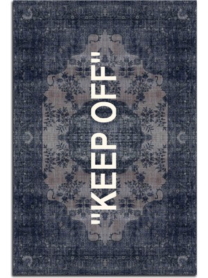 Rugs Modern Mira Keep Off Yazılı Lacivert Klasik Modern Halı